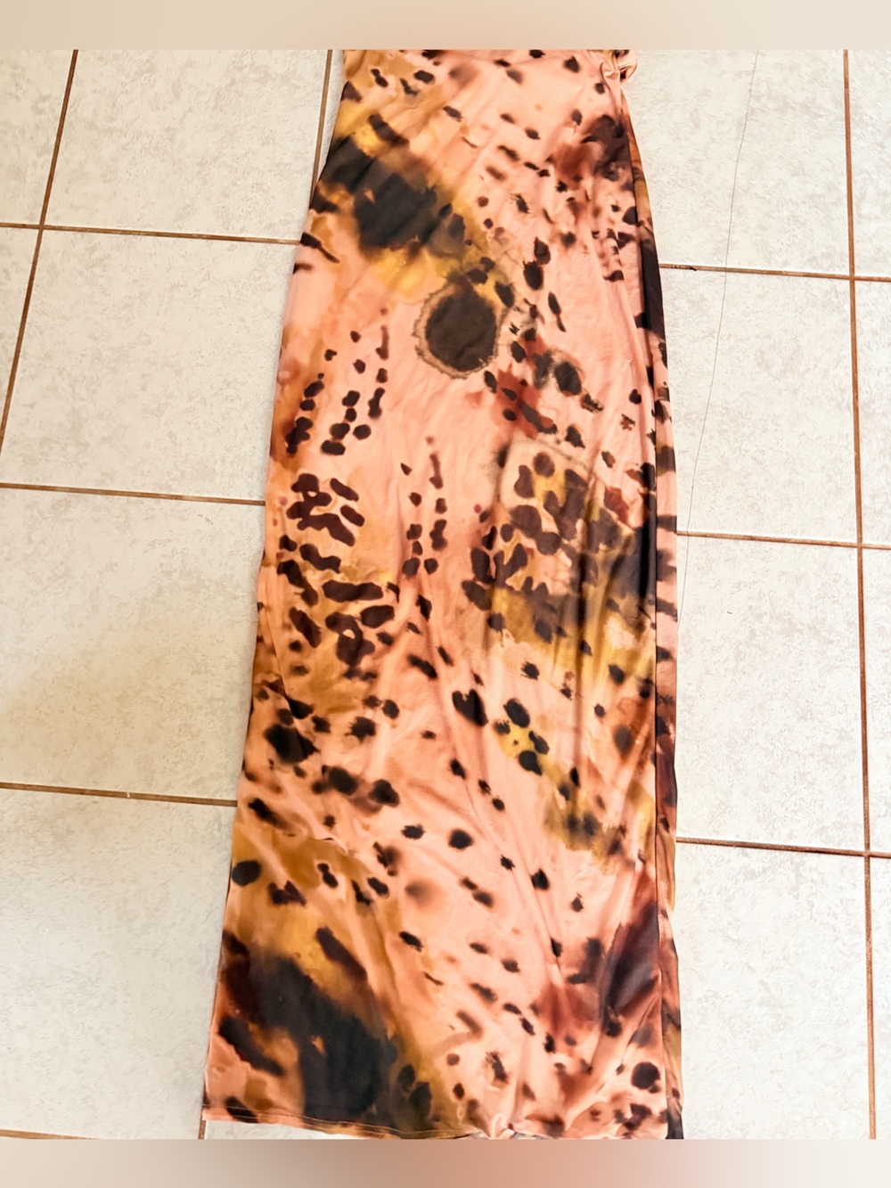 PrettyLittleThing Pink & Brown Animal Print Maxi Skirt